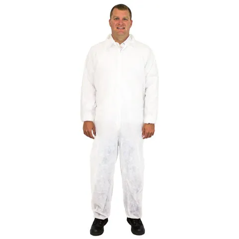 Disposable Polypropylene Coveralls | Zipper Front