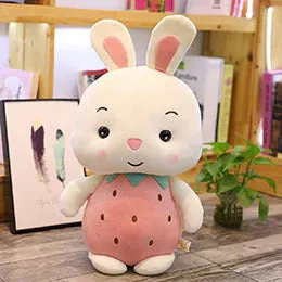 Fruity White Kawaii Bunny Piggy Stuffed Animals Plushies