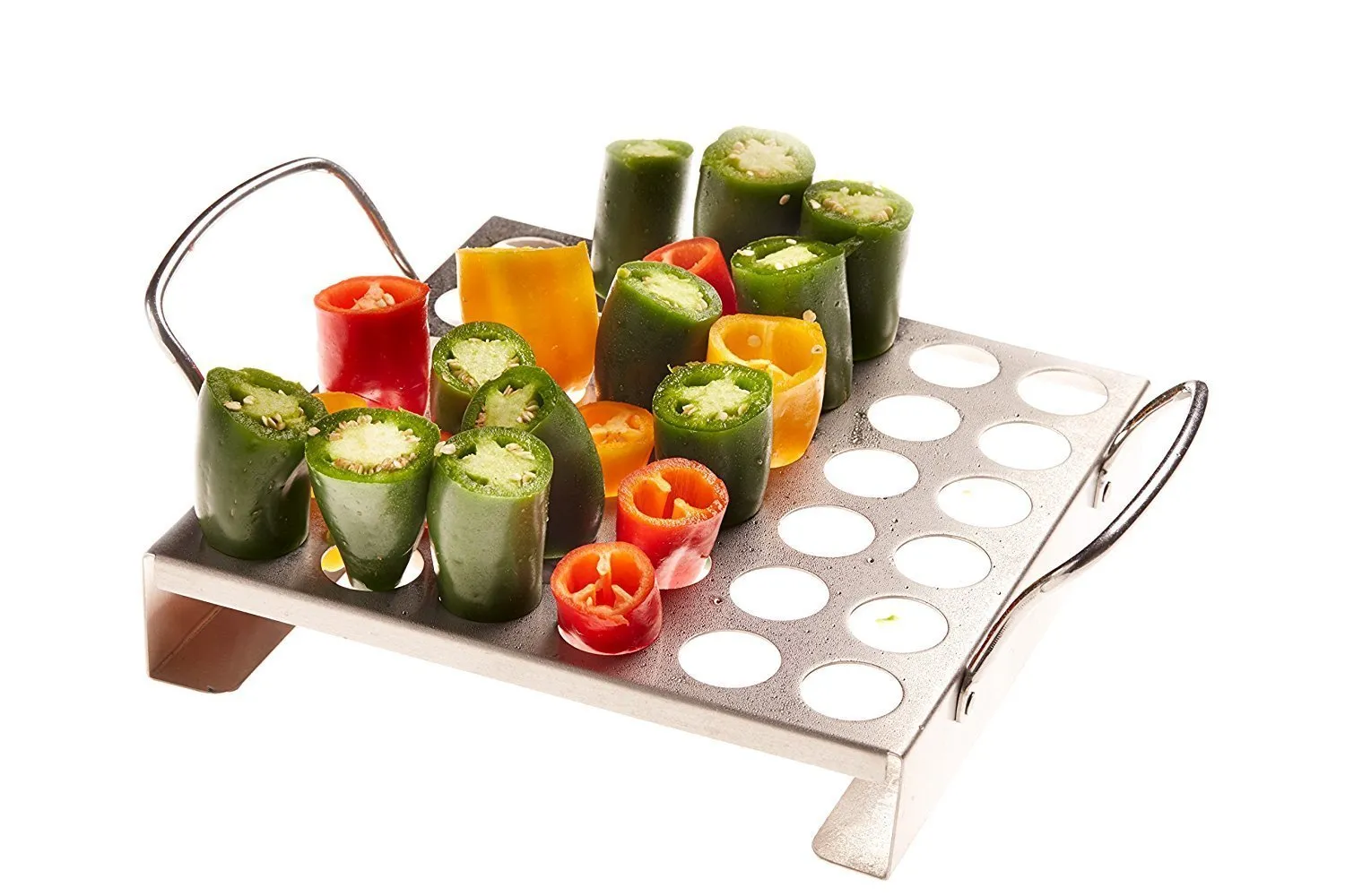 Jalapeno Grill Rack for your Barbecue or Oven (Works Well with other Peppers and Chicken Legs / Wings) - By BBQ - Aid