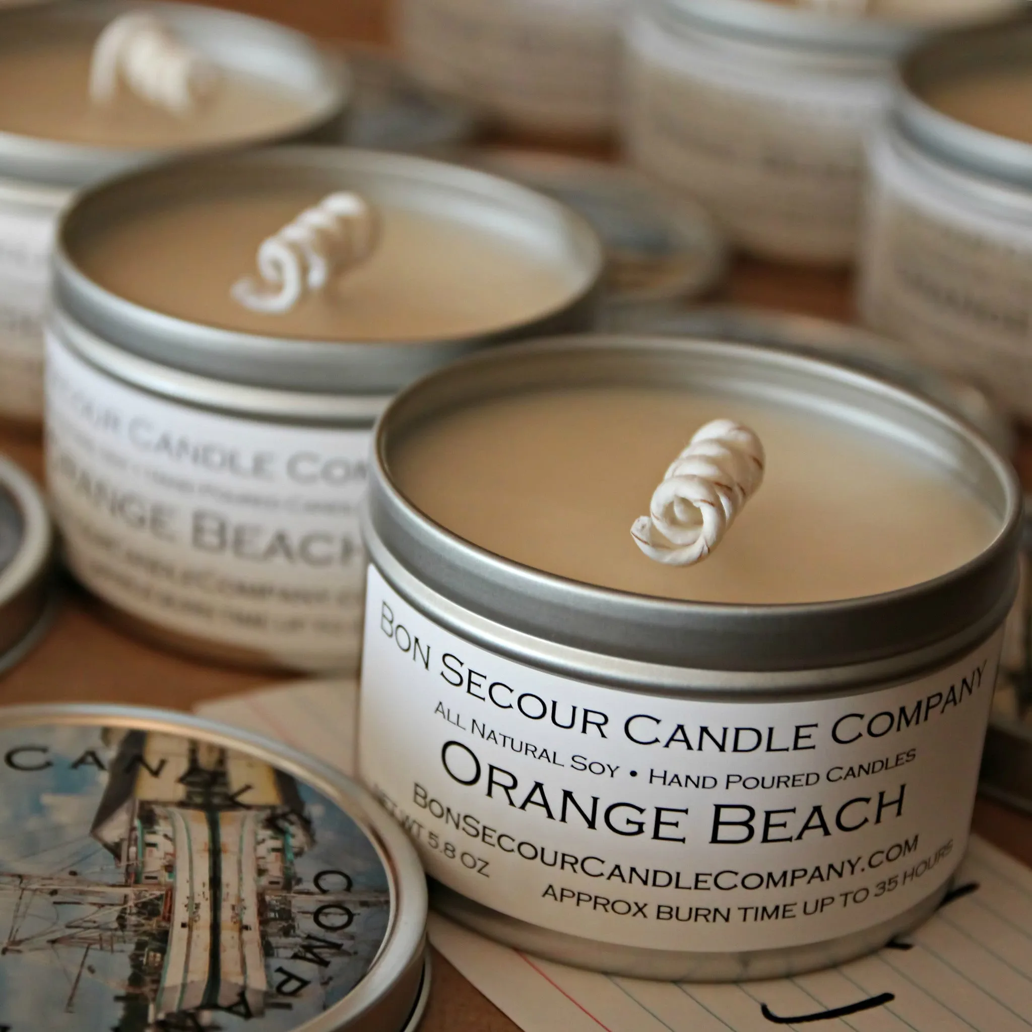 Orange Beach Soy Candle Tin