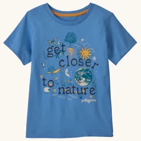 Patagonia Little Kids Regenerative Organic Cotton Graphic T-Shirt - Grow Closer / Blue Bird