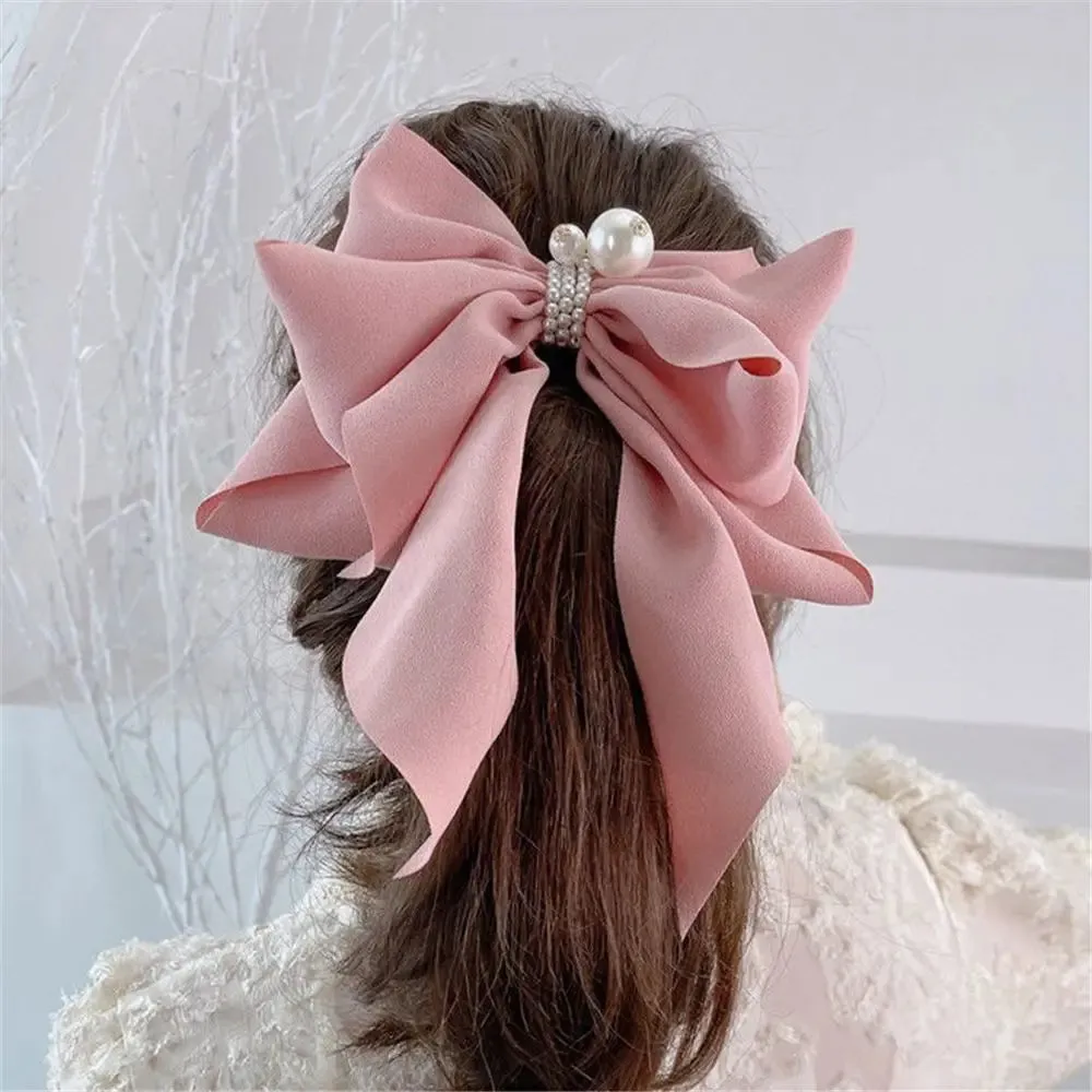 Ribbon Bowknot Ponytail Hair Accessory - Spring Fashion Christmas