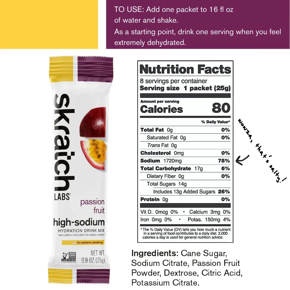 Skratch Labs High-Sodium Hydration Drink Mix - Singles