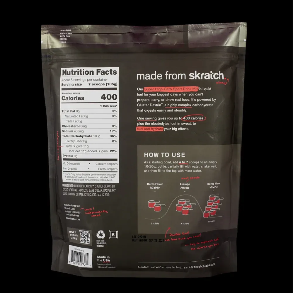 Skratch Labs Super High-Carb Sport Drink Mix, 840g