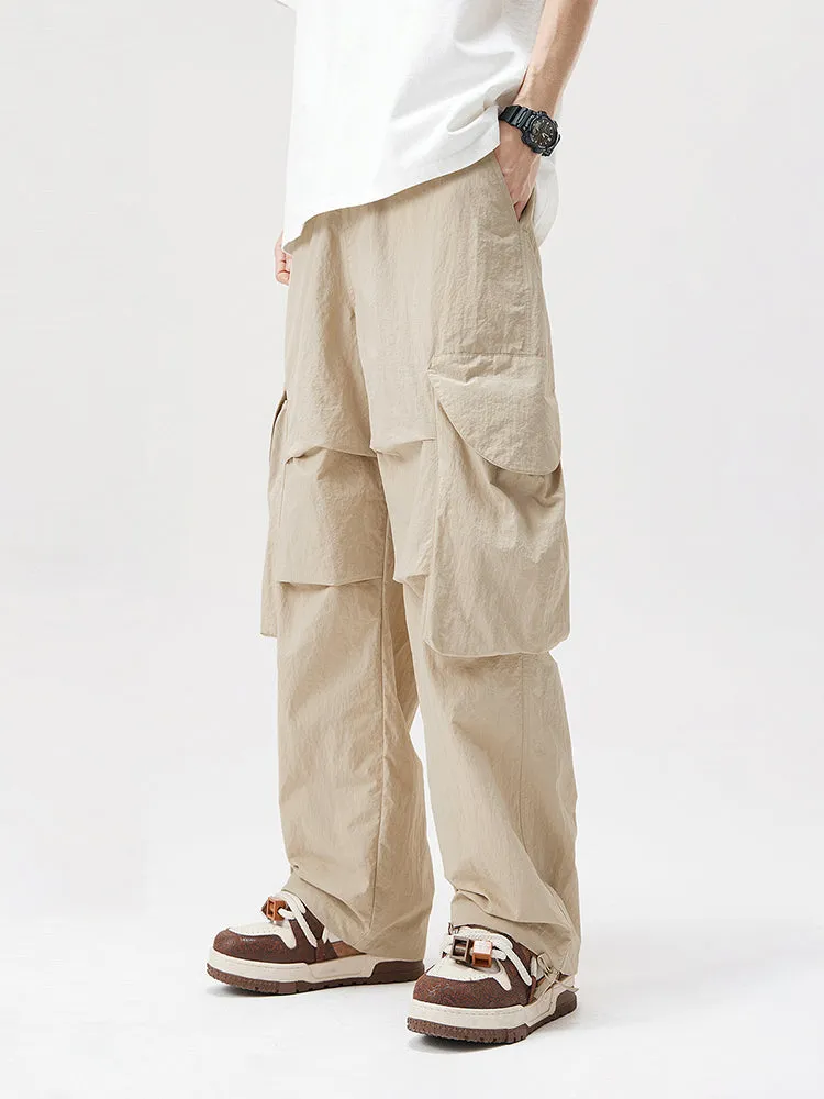 Solid Color Pocket Waterproof Cargo Pants