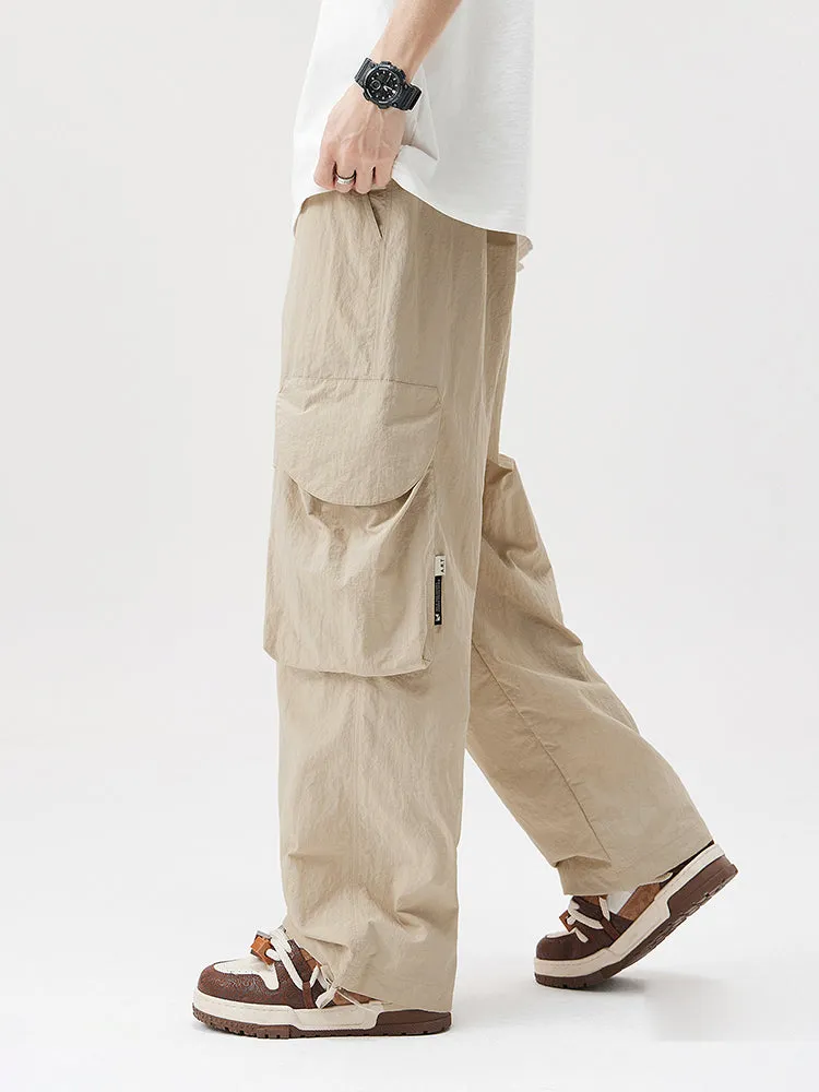 Solid Color Pocket Waterproof Cargo Pants