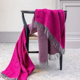 Ulster Weavers Merino Wool Throw - Cerise Pink/Grey (145cmx175cm)