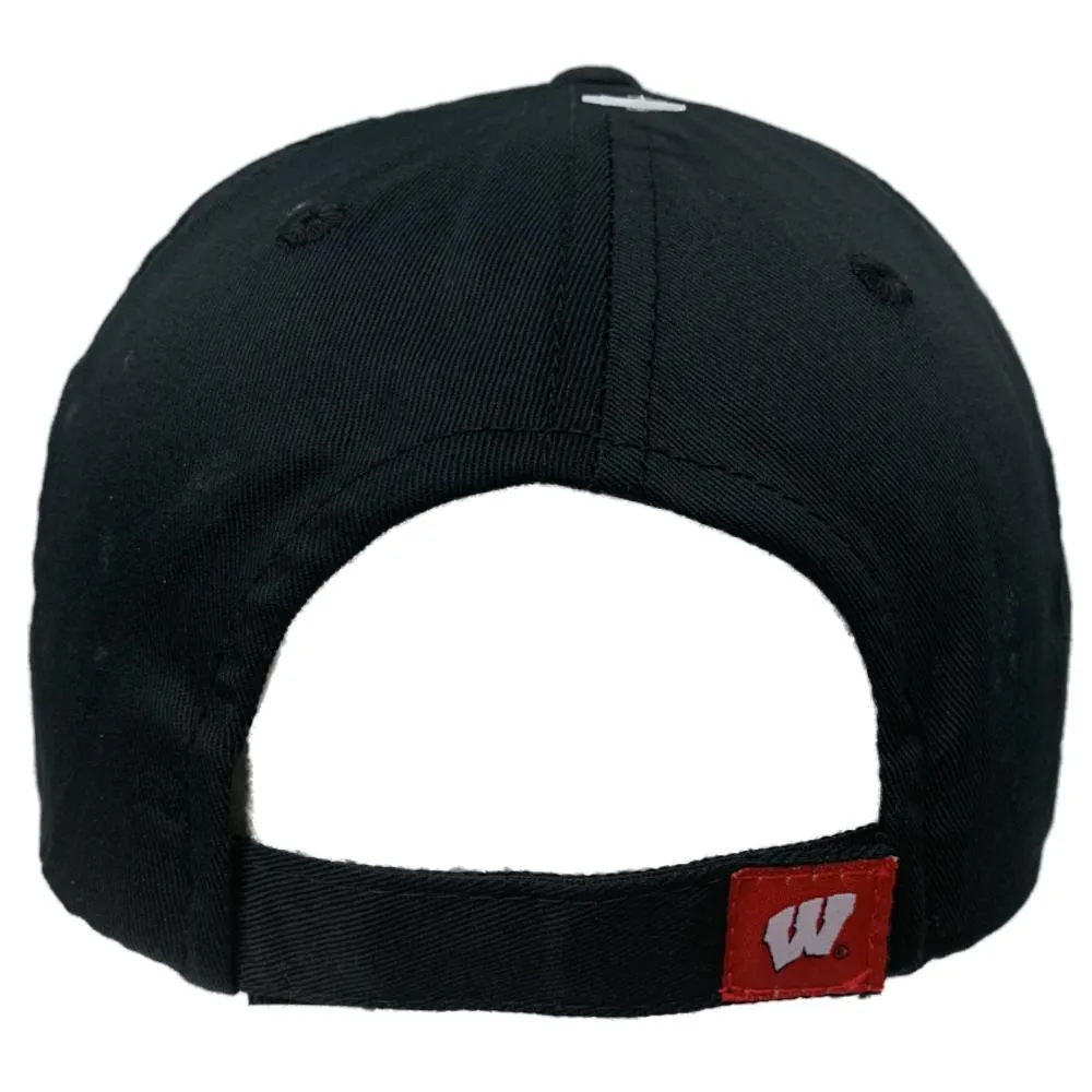 Wisconsin Badgers Captivating Headwear Black Structured Adjustable Strap Hat Cap