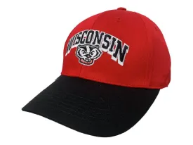 Wisconsin Badgers Captivating Headwear Red Black Structured Adj. Strap Hat Cap